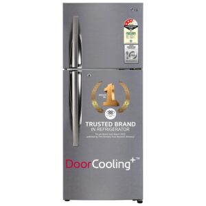 lg 242 l 3 star smart inverter frost free double door refrigerator (gl i292rpzx, shiny steel, door cooling+)