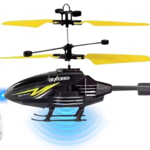 toy flying helicopterr remote control helicopter for 6 + years boys indoor and outdoor helicopterr, palm sensing helicopter with led lights (pack of 1) (black yellow)